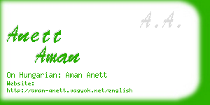 anett aman business card